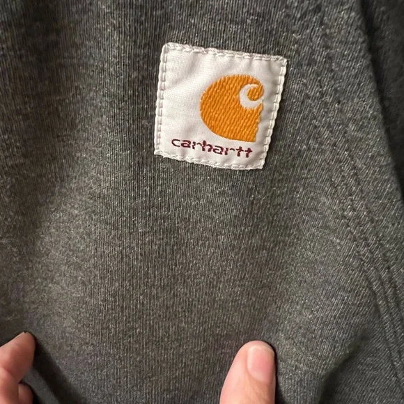 Carhartt Dark Gray Hoodie with Red Logo - Picture 2 of 5